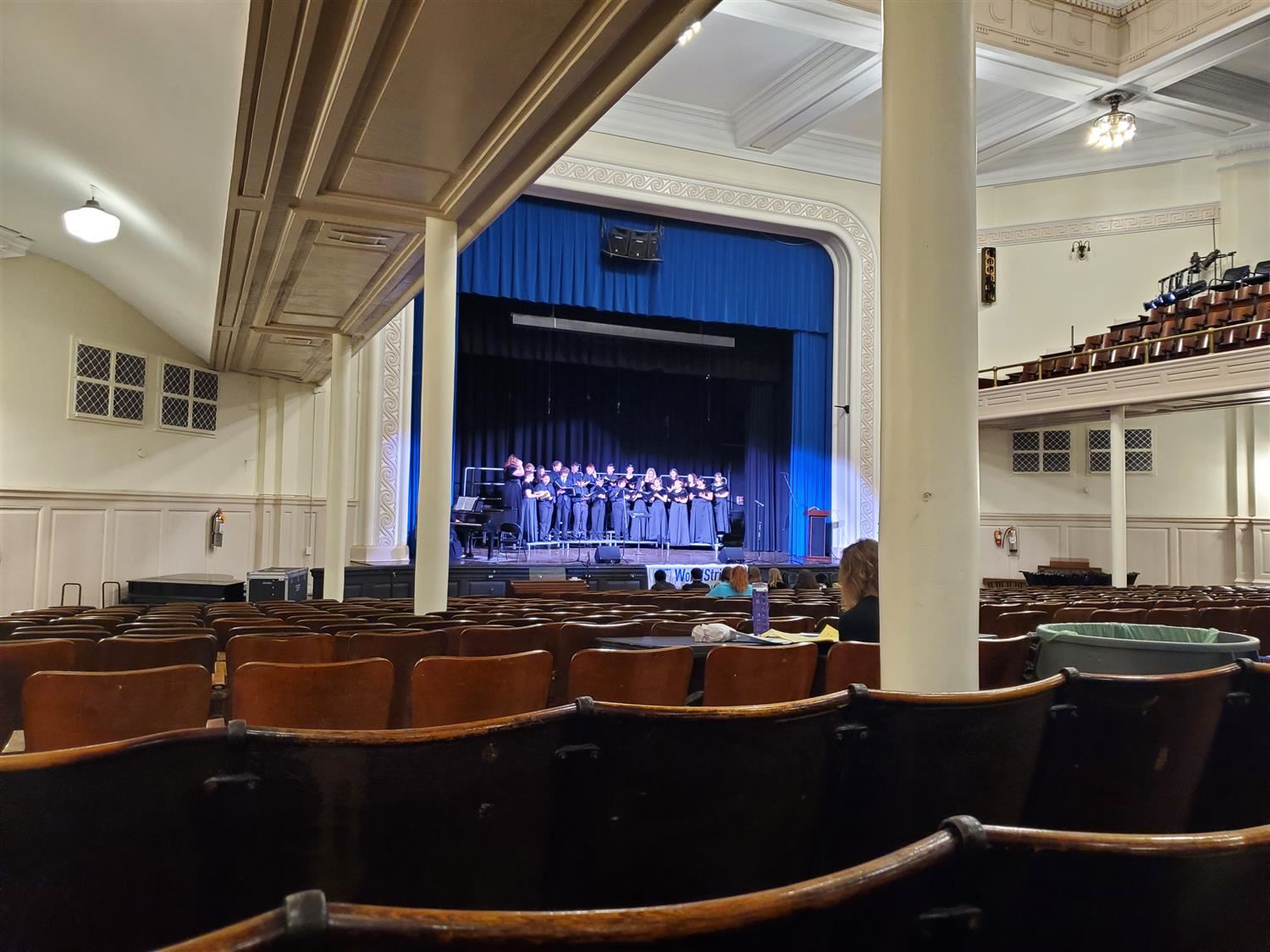 Hannibal High School senior chorus sings on stage in Philadelphia.