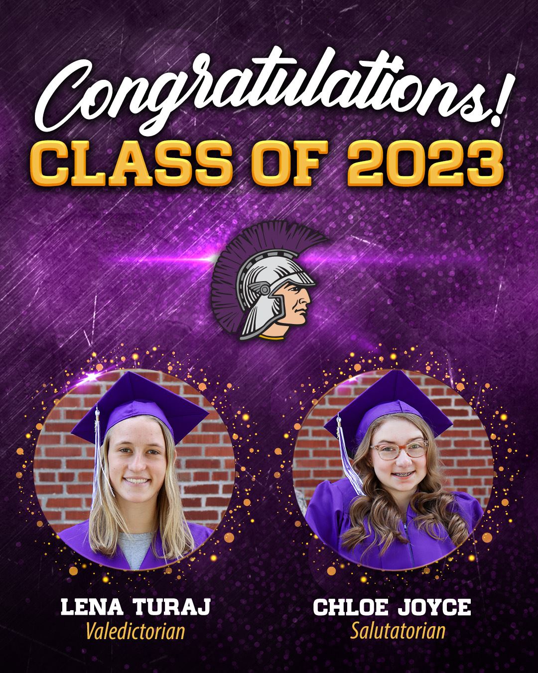  Lena Turaj, valedictorian and Chloe Joyce, salutatorian 