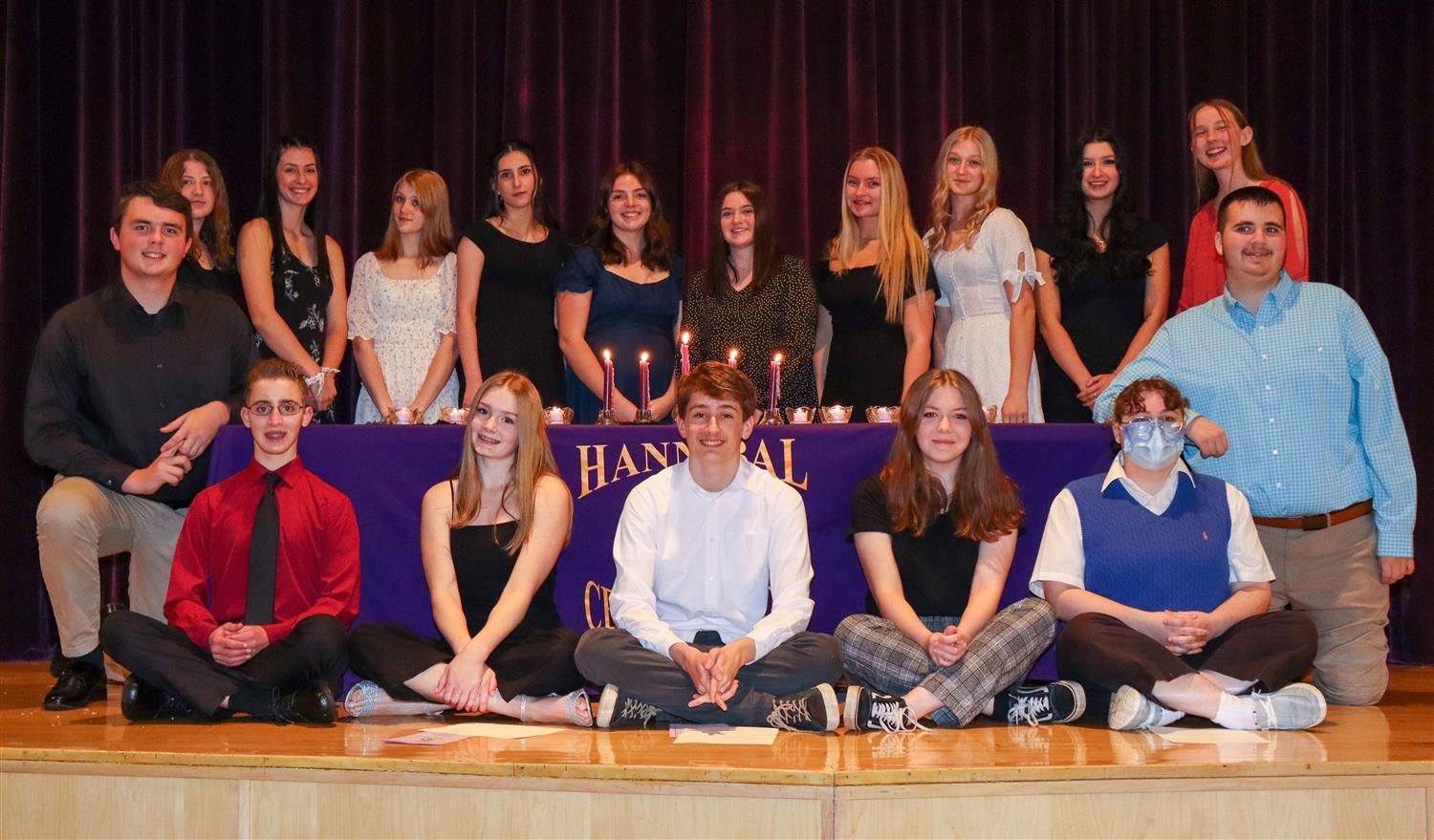  The 2022 Hannibal High School National Honor Society inductees gather for a photo