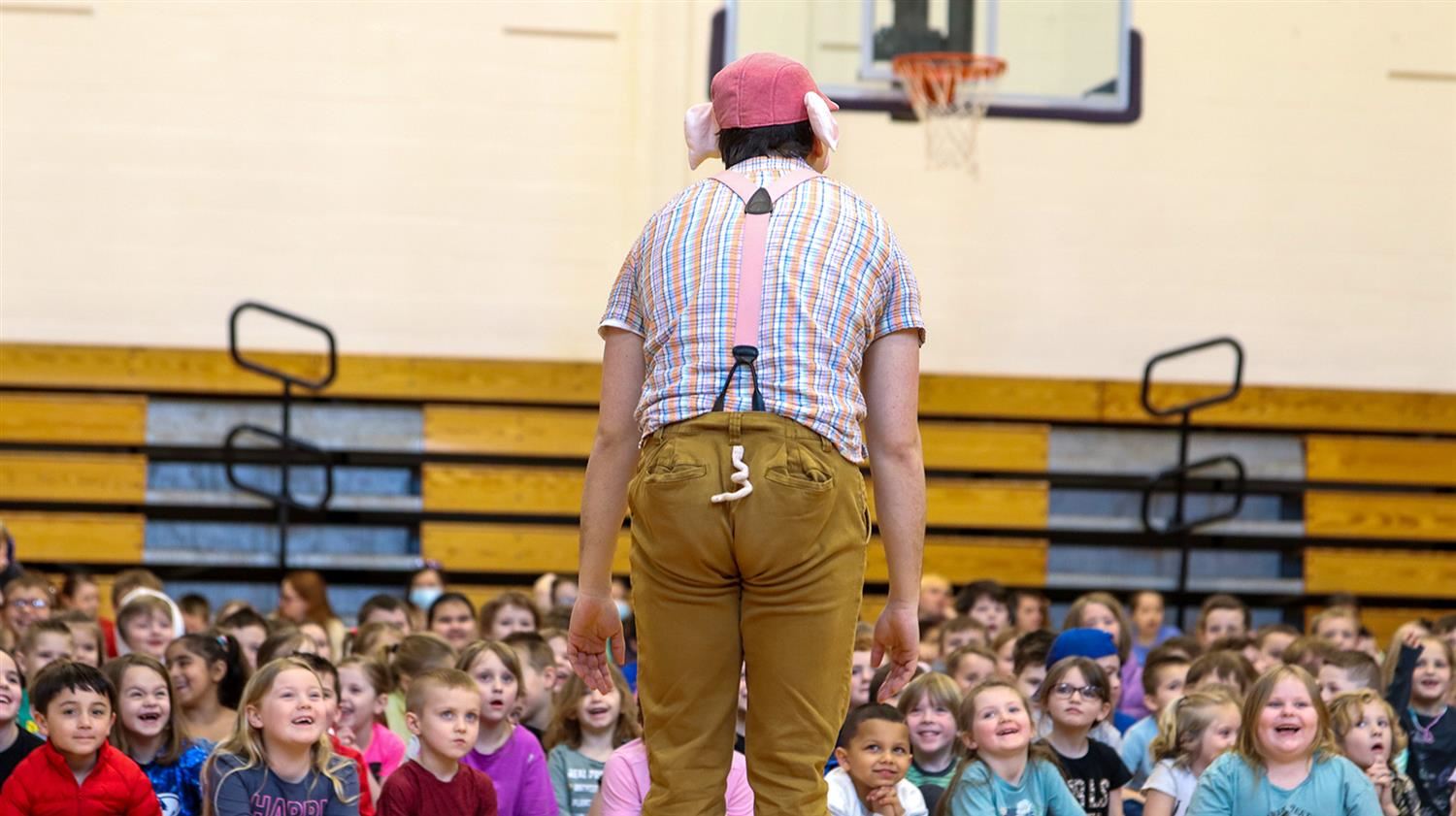  Hannibal students look on in excitement during a performance