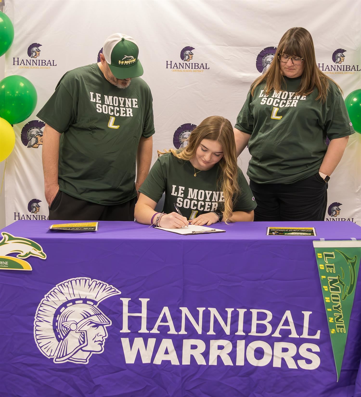 Hannibal High School senior Sophia Salladin signs her national letter of intent to play soccer 